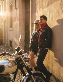 Resim Kruvaze Yaka Cep Detaylı Uzun Kollu Suni Deri Biker Ceket 
