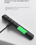 Resim Crackedice Kablosuz Sunum Çevirmeli Kalem 2.4ghz Usb Kırmızı Işık Döndürme Kalemi Siyah 