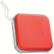 Resim Sunshine022 40 Kapasiteli Kırmızı Cd Dvd Saklama Kutusu Araç Ev Seyahat İçin Fermuarlı 