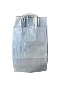 Resim Büküm Saplı Kraft Kağıt Çanta Karton Hediyelik Poşet Torba Gri 2 x 25'li 18 x 24 CM 