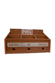 Resim SELENA Ahşap Ortak Fatura Ve Posta Kutusu Ceviz 