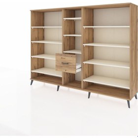 Resim Hyperion Dolap 11 Raflı 3 Çekmeceli 220x44x163 Çam-aytaşı/çam Aytası/atlas Çam - Atlas Çam 