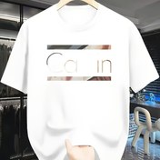 Resim Erkekler için Lacivert Geometrik Harf Baskılı Rahat Tişört - Yumuşak Polyester, Yuvarlak Yaka, Kısa Kollu, Hafif ve Yazlık Sokak Stili için Nefes Alabilir 