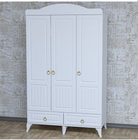 Resim Sude Membran Country 3 Kapaklı Dolap - Beyaz 