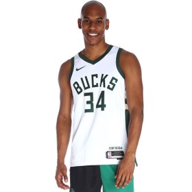 Resim Milwaukee Bucks Association Edition NBA Erkek Beyaz Basketbol Forma DN2084-100 
