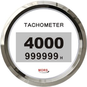 Resim Mors Dijital Devir Göstergesi 4000 Rpm 12-24 Volt Beyaz 