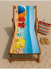 Resim denizlicotton Plaj havlusu, 80 x 150 cm Baskılı Havlu, Deniz Havlusu, Şezlong Havlusu Terlikler-75 x 150 