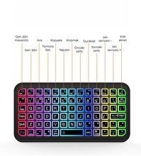 Resim Torima M7 Kablosuz RGB Işıklı Siyah Bluetooth Mini Klavye 