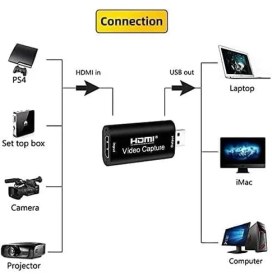 Resim Storemax Ses Video Yakalama Kartı 1080P 30FPS HDMI USB Yakalama Kartları Video Kamera Oyun - Canlı Akış - Video Konferans - Öğretim Için Aksiyon Kamerası ile Kayıt 