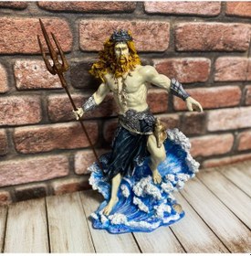 Resim Deniz Ve Deprem Tanrısı Poseidon Mızraklı Heykel Biblo 