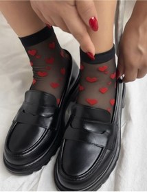 Resim BARAK SHOES Kadın Yüksek Kaymaz Taban Oxford Loafer Ayakkabı 