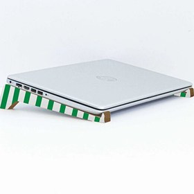 Resim Gift Taşınabilir Ahşap Yeşil Beyaz Laptop Standı 