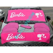 Resim Kızıl Gök Pembe Renk 5'li Halı Paspas Ve Barbi Yazılı Torpido 130x30 Havlu Sırt 135x65 Havlu 