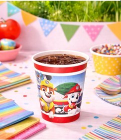 Resim Paw Patrol Rubble Temalı Karton Bardak - Doğum Günü Parti Malzemeleri 100 Adet Diğer 