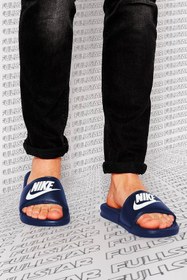 Resim Nike Futura Benassi Slide Hard Blue Unisex Tek Bantlı Tek Bantlı Lacivert Lacivert 