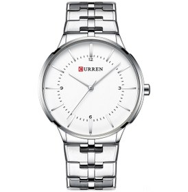 Resim Xindoker Curren 8321 Erkek Kol Saati - Klasik Kadran, Japon Kuvar Hareket, Paslanmaz Çelik Kayış, Kronograf Ve Tarih Fonksiyonu, 3atm Su Geçirmez Gümüş Kasa Beyaz Kadran Çok Renkli 