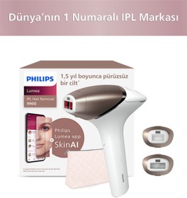Resim Philips Lumea BRI953/01 Lazer Epilasyon IPL Tüy Alma Cihazı/3 akıllı aparat-Hassas Bölge,Yüz,Vücut 