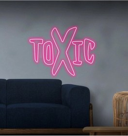 Resim Toxıc Yazılı Neon Tabela Pembe 