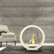 Resim Starfire Round Design Dekoratif Şömine Beyaz 