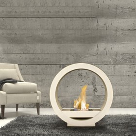 Resim Starfire Round Design Dekoratif Şömine Beyaz 