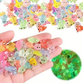 Resim 50 adet Karanlıkta Parlayan Mini Reçine Hayvanları - Karışık Stiller Küçük Reçine Figürleri Mikro Peyzajlar, Bebek Evi Dekoru, Parti Hediyeleri ve Ev Dekorasyonu için, Elektrik Gerektirmez, Plastik Malzeme, Parti Hediyeleri Aksesuarları | Karanlıkta Parlayan Özelliği | Detaylı El Sanatları, Minyatür Hayvanlar 