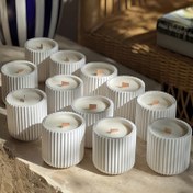 Resim Çizgili Silikon Mum Kupa Kalıbı, DIY Alçı Reçine Dökümü, Ev Dekorasyonu için Dekoratif Mum Saklama Kalıbı 