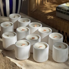 Resim Çizgili Silikon Mum Kupa Kalıbı, DIY Alçı Reçine Dökümü, Ev Dekorasyonu için Dekoratif Mum Saklama Kalıbı 