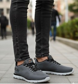 Resim Best Of Füme Gri Erkek Sneaker Günlük Spor Ayakkabısı Esnek Tabanlı Rahat Ergonomik Ortopedik 652 