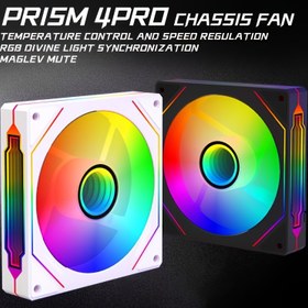 Resim Frost Wind PRISM IV PRO 120mm Kılıf Fanı, 5V 3Pins ARGB, 12V 4Pins PWM, Sonsuz Ayna, 1650 RPM/Min, 65 Cu Ft/Min, Sessiz PC Isı Yıkama, Ana Kart Senkronizasyonu, Hız Kontrolü, Masaüstü Soğutma/Kılıf/Bilgisayar Kılıfı için 