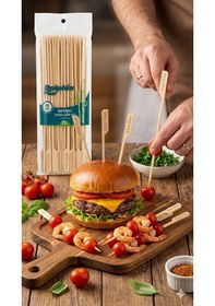 Resim Şeylişeyler - Dolphin Bambu Yassı Çöp Şiş 25 Cm 50 Adet - Hijyenik Ambalajlı 