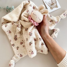 Resim Amigurumi Çiçekli Tavşan Deluxe Bebek Seti - Uyku Arkadaşı 