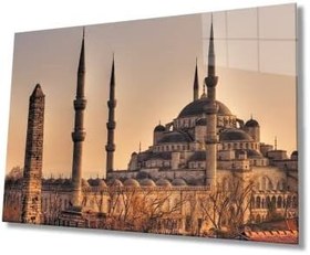 Resim Miyrem İstanbul Sultan Ahmet Camii ManzaralıCam Tablo 72X46- myrm811 