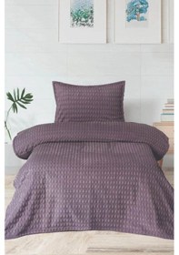 Resim Merinos Modern Line Twist 2 Parça Tek Kişilik Battaniye Seti - Mo Mor 