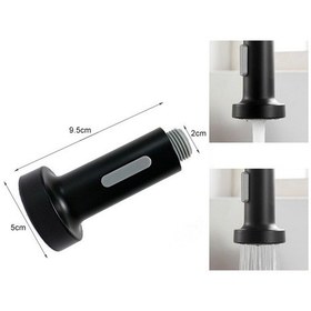 Resim Vilas West Siyah Banyo Mutfak Batarya Fonksiyonlu Musluk Başlığı 