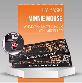 Resim Minnie Mouse Plakalık, 2 Adet Premium Uv Baskı, Plakalıkhane 