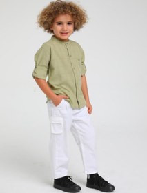 Resim Jack Lions Mojo Erkek Bebek 1-5 Yaş Hakim Yaka Keten Gömlek 23104 Haki 