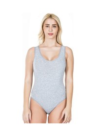 Resim Kalın Askılı Çıtçıtlı Kadın Body 315 Gri 