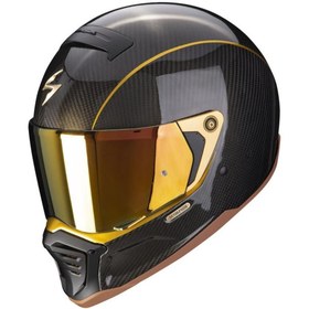 Resim Scorpion Exo Hx1 Carbon Se Retro Motosiklet Kaskı Siyah Altın Siyah - Altın 