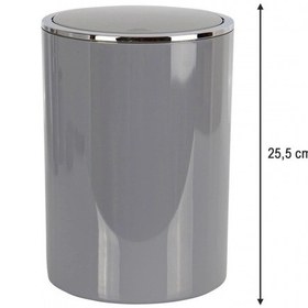 Resim Ansan Ans E35-07 Lenox Plastik Gri Çöp Kovası 6 L 18,5 X 25,5 Cm Gri 