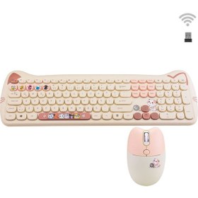 Resim Geezer Kablosuz Sessiz Klavye Mouse Seti Bej Smk-672 