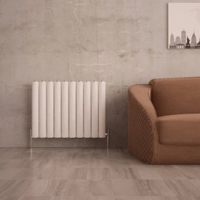 Resim Carisa Otto Yatay Alüminyum Radyatör Modern Tasarım Beyaz 60X79,5 cm 