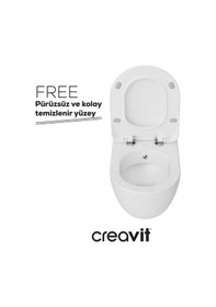 Resim Creavit Free Beyaz Kanallı Asma Klozet Fe320, Creavit Free Duck Duroplast Yavaş Kapak Diğer 