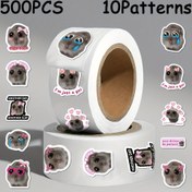 Resim 500 damga içeren bir rulo, hüzünlü hamster meme ile, yeni yıl hediyeleri, parti dekorasyonları, okula dönüş eşyaları, laptoplar, cep telefonu kılıfları, kaykaylar, bagajlar, bisikletler, scooterlar, gitarlar, scrapbooklar ve su şişeleri için mükemmel. 