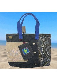 Resim Vintage Salaş Çok Renkli Orta Boy Günlük Seyahat Gezi Omuz Çantası 36cmx34cm Siyah 