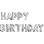 Resim Happy Birthday Folyo Balon Gümüş 