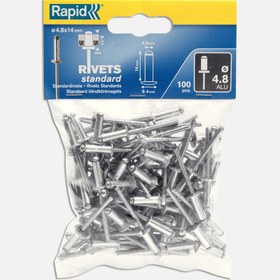 Resim Rapid Perçin 4,8X14 mm Alu Poşet 100 Adet 