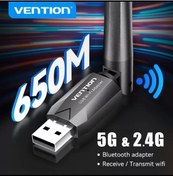 Resim Vention AC650M Wifi+Bluetooth Wifi Adaptörü CE/FC /ROHS Lisanslı Çift Bant Süper Hızlı 650Mbps 5Ghz/2.4Ghz 