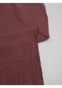 Resim Lüks Müslin Kumaş Koyu Gül Kurusu 