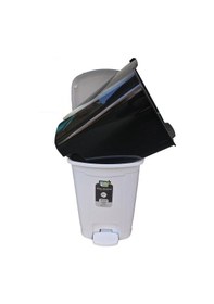 Resim Polytime Pedallı Basmalı 6 Litre Çöp Kutusu Kovası - Çıkarılabilir İç Kovalı - Krem - 28 X 22 X 22 Cm 