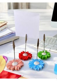 Resim 4 Renkli Papatya Fotoğraf Not Tutacağı Ofis Masası Hediyelik Tutucu Renkli 